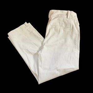 White Flat Front Capri Pant